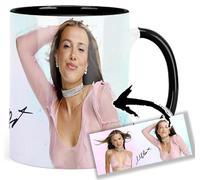 MUGSVILLE Millie Bobby Brown Taza Interior y Asa Negra Ceramica Mug