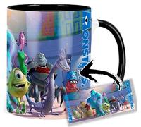 MUGSVILLE Monsters Inc Mike Wazowski Sulley Taza Interior y Asa Negra Ceramica Mug