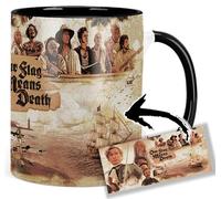 MUGSVILLE Our Flag Means Death Rhys Darby Taza Interior y Asa Negra Ceramica Mug