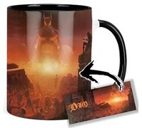 MUGSVILLE Ronnie James Dio The Last In Line Taza Interior y Asa Negra Ceramica Mug