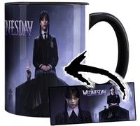 MUGSVILLE Wednesday Jenna Ortega B Taza Interior y Asa Negra Ceramica Mug