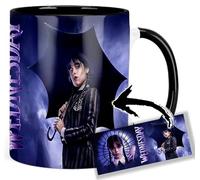 MUGSVILLE Wednesday Jenna Ortega Taza Interior y Asa Negra Ceramica Mug
