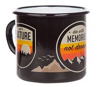 MUGSY Taza esmaltada, diseño de montaña (330 ml, resistente e irrompible)