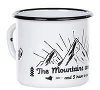 Mugsy - The Mountains Are Calling - Taza esmaltada - ligera y resistente, para camping y trekking