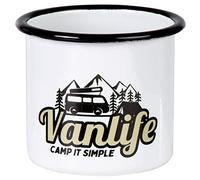 MUGSY Vanlife - Taza esmaltada (300 ml, resistente a la rotura y ligera)