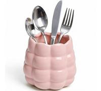 Mugtide Cajas de Almacenamiento de Encimera, Cajas de Almacenamiento de Cerámica, Estantes de Cerámica para Cubiertos y Estantes de Cocina para Una Fácil Organización de La Cocina (Rosa)