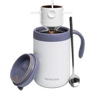 Mugtide Juego de Tazas térmicas, Taza de Café a Prueba de Fugas con Tapa, Taza de Viaje de Acero Inoxidable, Taza de Viaje Térmica, Perfecta para Viajes, Camping y Oficina, 500ML (Blanco)
