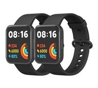 Mugust 2 Piezas Correa para Xiaomi Mi Watch 2 Lite/Redmi Watch 2 Lite Mujer Hombre,Silicona Coloridos Recambio Pulseras de Repuesto para Redmi Watch 2 Lite/Xiaomi Mi Watch 2 Lite(Negro/Negro)