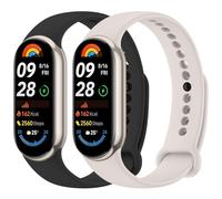 Mugust 2 piezas de pulsera para Xiaomi Mi Band 8/Xiaomi Mi Band 9 pulsera, silicona suave y transpirable, correa de repuesto para Xiaomi Mi Band 9/Xiaomi Mi Band 8 (luz de estrell negro)