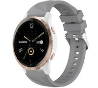 Mugust Correa de repuesto de silicona suave de 18 mm para Garmin Venu 2S/3S, Venu 4S, Forerunner 255S/255S Music/265S, Vivoactive 4S, Vivomove 3S (gris)