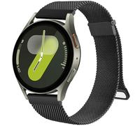 Mugust Correa Milanese Loop de acero inoxidable, 20 mm, negro, compatible con Samsung Galaxy Watch 7 40/44mm, FE 40mm, 6 Classic 43/47mm, 5 Pro 45mm, 4 44/42mm 46mm, malla, cierre magnético, unisex,