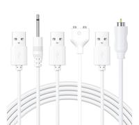 Mugust Paquete de 3 cables de carga CC, cargador masajeador de 2,5 mm, cable magnético USB CC de 6 mm, cargador de pin de un solo punto para cepillo de dientes eléctrico, masajeador recargable
