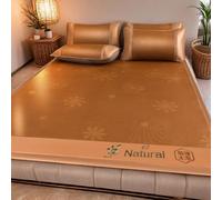 Mugwort - Juego de alfombrillas refrescantes de ratán natural y artemisia, con fundas de almohada para camas individuales, California King, solo limpieza localizada (90 x 190 cm)