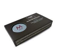 MUHA' Ambientador para coche recargable, fragancia de cuero y frutas, acabados en piel sintética brillante, diámetro de 5 cm