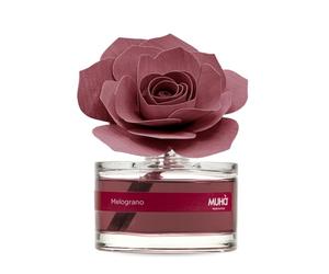 MUHA' | Difusor de fragancia para ambientes Rosa Diffuser, Fragancia MELOGRANO, Difusor de Ambiente con Rosa de Madera de Abedul, Formato de 50 ml