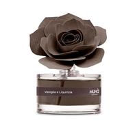 MUHA' | Difusor de fragancia para ambientes Rosa Diffuser, Fragancia Vaniglia e Liquirizia, Difusor de Ambiente con Rosa de Madera de Abedul, Formato de 50 ml