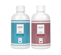 Muhà - Juego de 2 ambientadores concentrados para la colada de 400 ml - Fragancias intensas - Perfume duradero, formato grande, uso universal en lavadora (mar de invierno + lino y algodón)