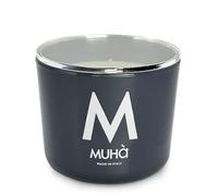 MUHA' Vela perfumada de cristal gris, fragancia flores de algodón, ambientador para ambientes, formato de 500 g