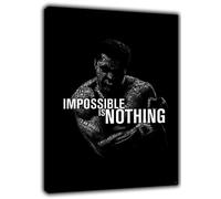 Muhammad ALI "Impossible is Nothing "Lienzo enmarcado para pared, decoración del hogar, lienzo enmarcado, decoración del hogar, 40 x 30 cm, 18 mm de profundidad