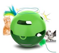Muhhiba Juguete interactivo para gatos, bola de juguete de pluma giratoria irregular, juguete automático para gatitos, perfecto para gatos adultos aburridos de interior