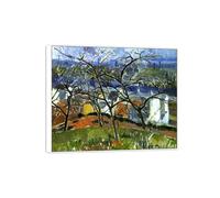 MUHJDYC André Derain Famosa Arte Pintura-Cuadros sobre Lienzo-Marco Blanco Decoracion Salon-Reproducción(Paisaje cerca de Chatou 2) 70x85cm