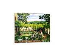 MUHJDYC André Derain Famosa Arte Pintura-Cuadros sobre Lienzo-Marco Blanco Decoracion Salon-Reproducción(Jardín en primavera) 30x35cm