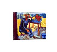 MUHJDYC André Derain Famosa Arte Pintura-Cuadros sobre Lienzo-Marco Blanco Decoracion Salon-Reproducción(hombre sentado) 30x35cm