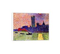 MUHJDYC André Derain Famosa Arte Pintura-Cuadros sobre Lienzo-Marco Blanco Decoracion Salon-Reproducción(Abadía de Westminster) 30x40cm