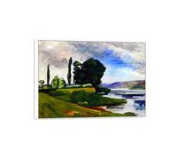 MUHJDYC André Derain Famosa Arte Pintura-Cuadros sobre Lienzo-Marco Blanco Decoracion Salon-Reproducción(Riberas Sena en Chatou) 70x100cm