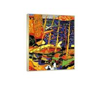 MUHJDYC André Derain Famosa Arte Pintura-Cuadros sobre Lienzo-Marco Plateado Decoracion Salon-Reproducción(Puerto de Collioure) 50x60cm