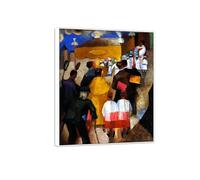 MUHJDYC André Lhote Abstracto Cuadros sobre Lienzo-Famosa Pintura Reproducción-Blanco Marco Cuadro Decoración Dormitorio(calle) 50x60cm-19x23in