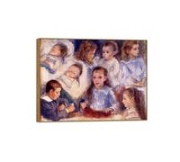 MUHJDYC Auguste Renoir Famosos Arte Cuadros Impresión sobre Lienzo-Marco de Madera Imagen Decoracion Salon-Reproducción(Estudios de niños) 30x40cm-12x16in