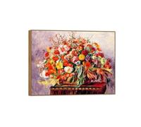 MUHJDYC Auguste Renoir Famosos Arte Cuadros Impresión sobre Lienzo-Marco de Madera Imagen Decoracion Salon-Reproducción(Cesta de flores) 70x90cm-27x35in
