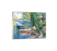 MUHJDYC Auguste Renoir Famosos Arte Cuadros Impresión sobre Lienzo-Plateado Marco Imagen Decoracion Salon-Reproducción(Orillas del River 4) 40x50cm-16x19in