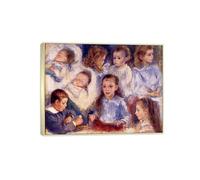 MUHJDYC Auguste Renoir Famosos Arte Cuadros Impresión sobre Lienzo-Plateado Marco Imagen Decoracion Salon-Reproducción(Estudios de niños) 60x80cm-23x31in