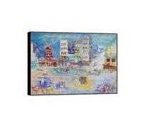 MUHJDYC Jean Dufy Famosa Cuadro Arte Póster Reproducción-Marco Negro Impresiones en Lienzo-Cuadros Decoración Salon(Moulin) 50x70cm