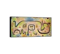 MUHJDYC Paul Klee Famosa Arte Cuadros Reproducción-Marco Negro Impresiones en Lienzo Decoracion Salon-Insula Dulcamara 50x100cm-19x39in