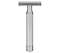 Muhle R89 Navaja de Afeitar | metal cromado plateado, incluye Hoja clásica de doble filo, premium y duradera, para barba, cara y cuerpo