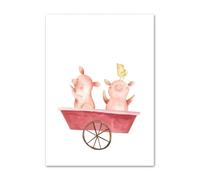 Muholin Animales de granja Cerdo Vaca Oveja Pollo Ganso Cuadros en lienzo para guardería Póster e impresión Arte de pared Imágenes para sala de estar hogar 40x50cm Sin Marco