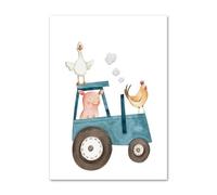 Muholin Animales de granja Cerdo Vaca Oveja Pollo Ganso Cuadros en lienzo para guardería Póster e impresión Arte de pared Imágenes para sala de estar hogar 40x50cm Sin Marco