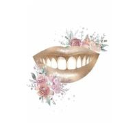 Muholin Arte de anatomía dental,floral,salud bucal,acuarela,odontología,arte de pared minimalista,pintura en lienzo,carteles para decoración del hogar 21x30cm sin marco