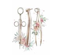 Muholin Arte de anatomía dental,floral,salud bucal,acuarela,odontología,arte de pared minimalista,pintura en lienzo,carteles para decoración del hogar 21x30cm sin marco