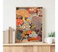 Muholin Póster inspirado en diente de león, hongo, cactus y flores con diseño botánico abstracto, pintura en lienzo, arte de pared, imagen para decoración de interiores del hogar. 21x30cm sin marco