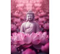 Muholin Póster y lámina de budismo y meditación zen. Pintura en lienzo. Arte mural. Buda en la naturaleza. Imagen abstracta para habitación o hogar. 60x90cm Sin Marco