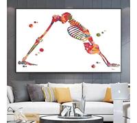 Muholin Pósteres de anatomía de fisioterapia,yoga abstracto,meditación,acuarela,lienzo,arte de pared,decoración de habitación,estudio,hogar 60x90cm Sin Marco