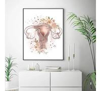 Muholin Pósteres de anatomía femenina,fertilidad,embarazo,impresiones,lienzo,pintura,arte de pared,ginecología,obstetricia,decoración,mural. 50x70cm Sin Marco