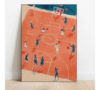 Muholin Pósteres de baloncesto en acuarela con movimiento,impresión en lienzo,arte de pared minimalista,imagen para decoración deportiva de oficina 30x40cm sin marco