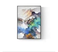 Muholin Pósteres y láminas de arte abstracto de paisajes del mundo colorido,pinturas sobre lienzo,cuadros de arte para la pared de la sala de estar y la decoración del hogar. 60x90cm Sin Marco