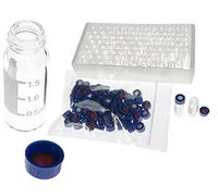 MUHWA Viales de HPLC de 2 ml, 100 Piezas, Transparente con Área de Escritura y Graduaciones, Tapa de Rosca, para Laboratorio