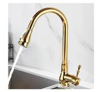 Muidón del grifo retro de oro de oro rosa Monte del grifo retráctil 2 Modelo Sopo de un solo orificio fría Conjunta de agua de agua caliente Crane de lavado, grifo de fregadero de la cocina